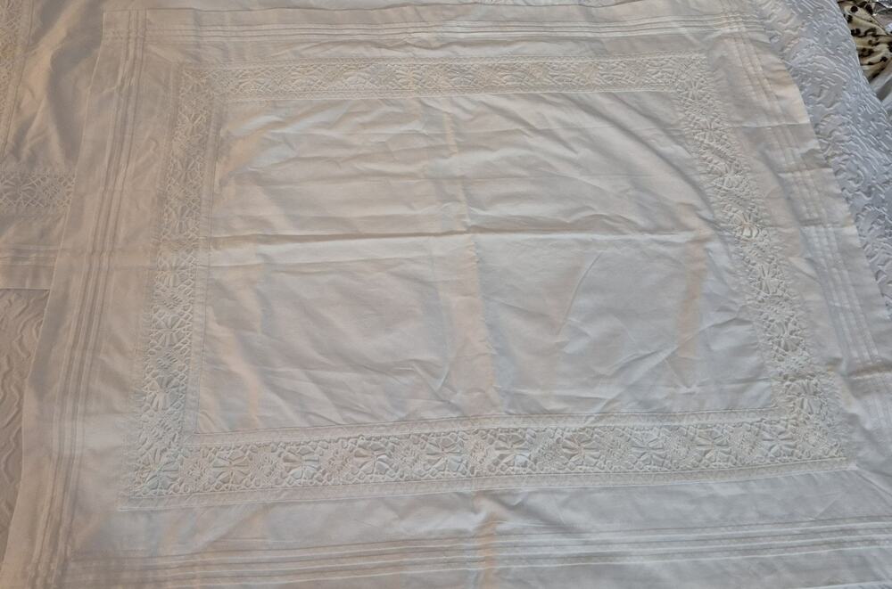 💥 RALPH LAUREN HOME CROCHET KING SHAMs 2 ~ WHITE Pillowcases